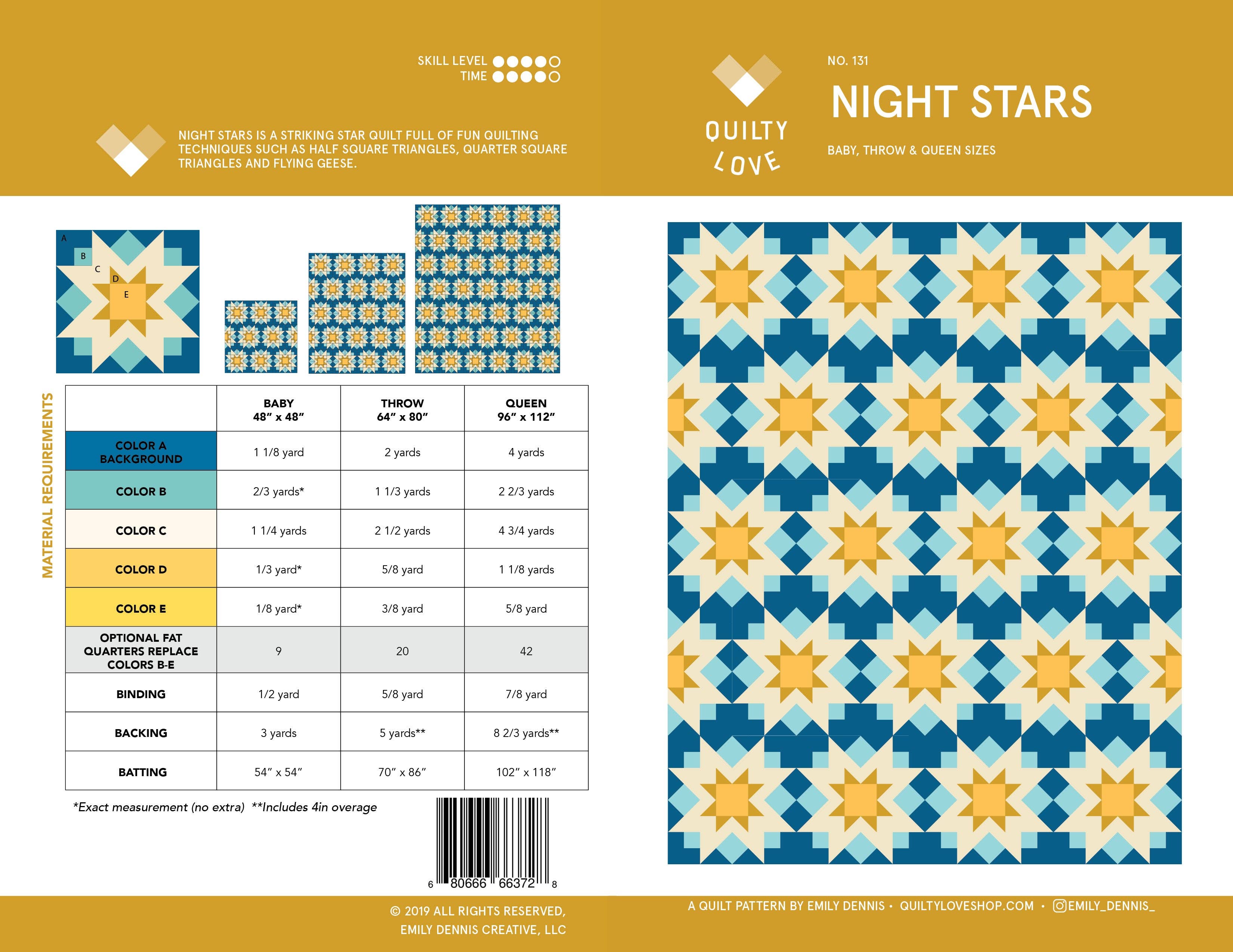 Night Stars PAPER Quilt Pattern